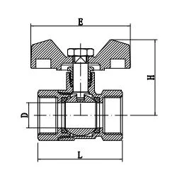 1/2"-1" DN10 F/M OEM Gas/Water Control Shut off Nickel Plating Brass Ball Valve with Butterfly Handle