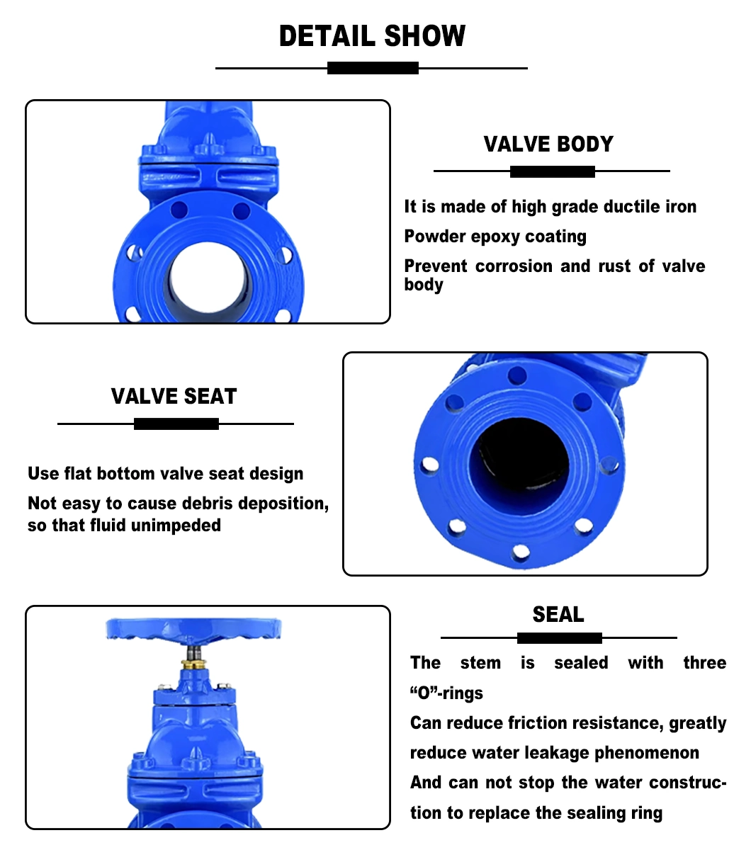 Customized 5" Inch Pressure Seal Long Stem OS&Y Water NBR Resilient Wdege Disc Gate Valve